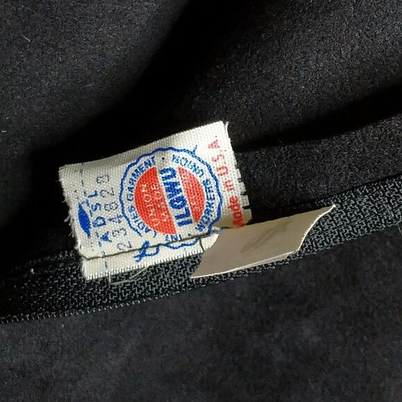 VTG Ultrasuede Black Skirt Midi Union Made Pockets 14 - Picture 6 of 7